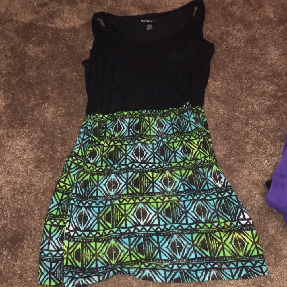 A black dress with a pop of color